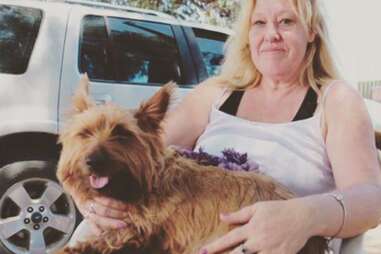 Rusty the dog with Heather in Snowtown, Australia