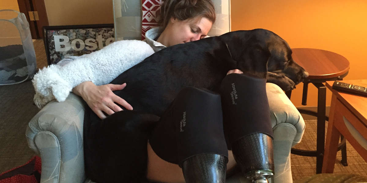 Sweetest Dog Helps Mom Who Lost Her Leg In Boston Bombing - Videos