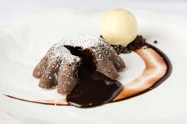 chocolate molten cake lava dessert dinner valentine's day ideas ice cream vanilla