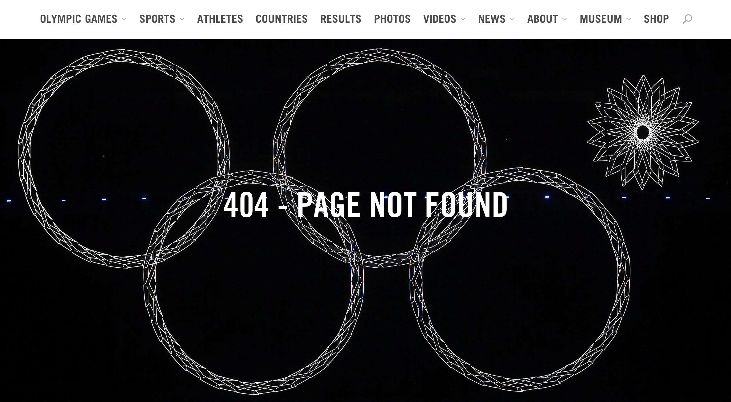 olympic website error