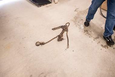 Logging chain that once tethered a dog