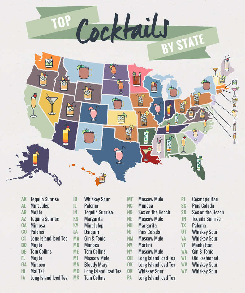 genopfyldning løg patrulje Most Popular Cocktail in Every State Revealed by Map - Thrillist