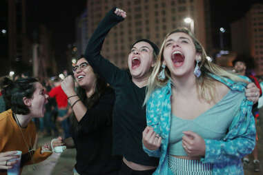 fans cheering