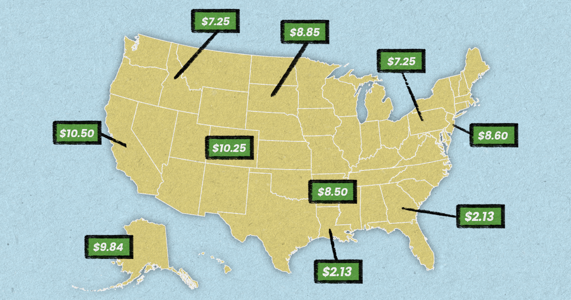 Minimum Wage for Bartenders in All 50 States Thrillist