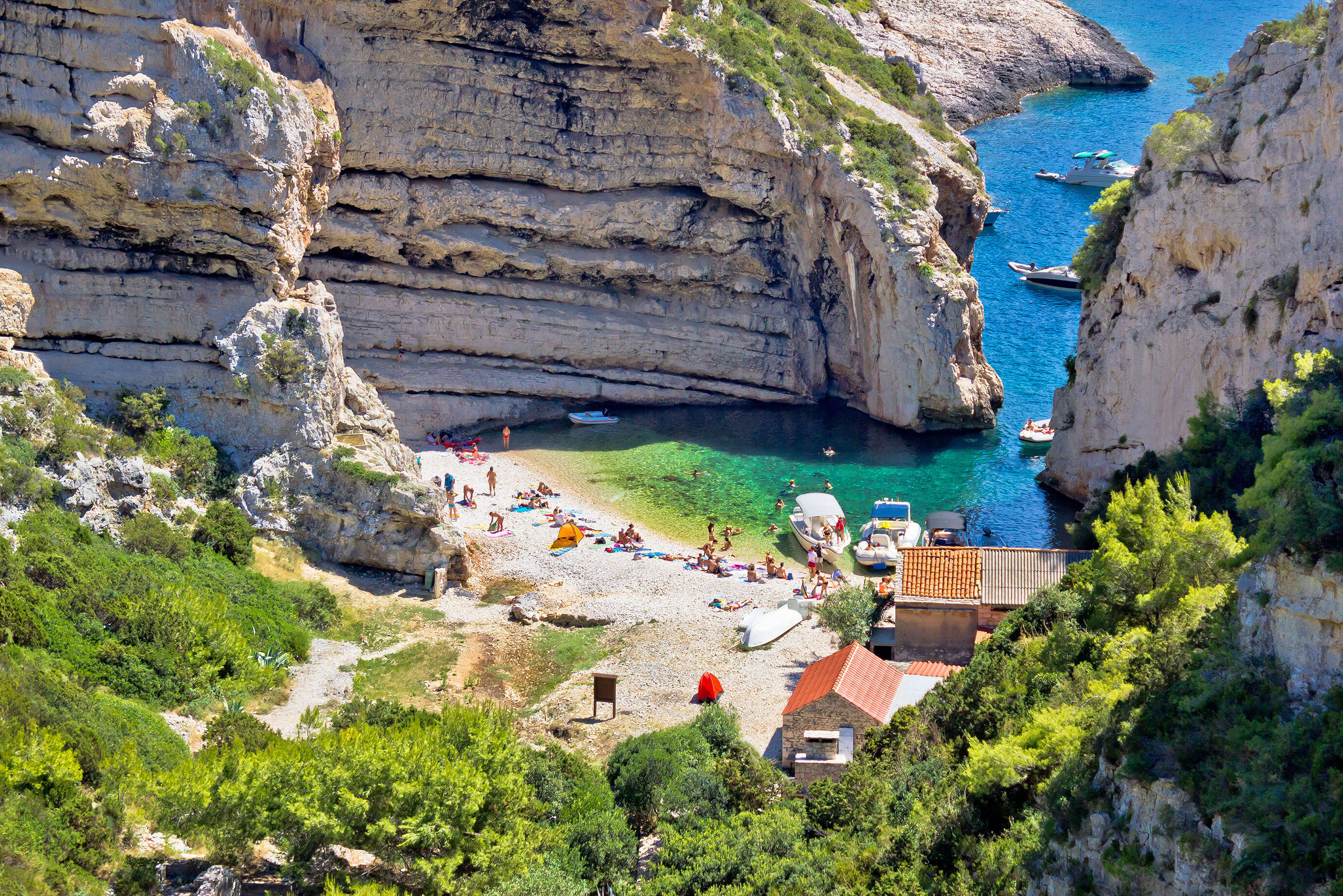 Stinva bay beach on Vis island