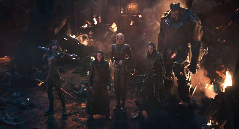 thanos black order and loki in infinity war