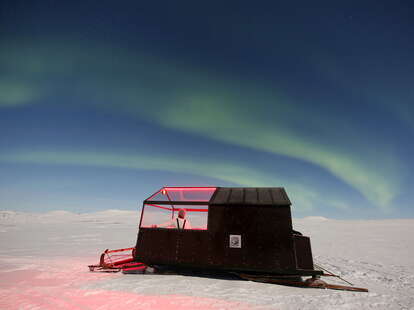 hotel under northern lights