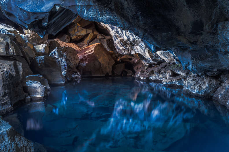 Grjotagja lava cave, Myvatn, North Iceland