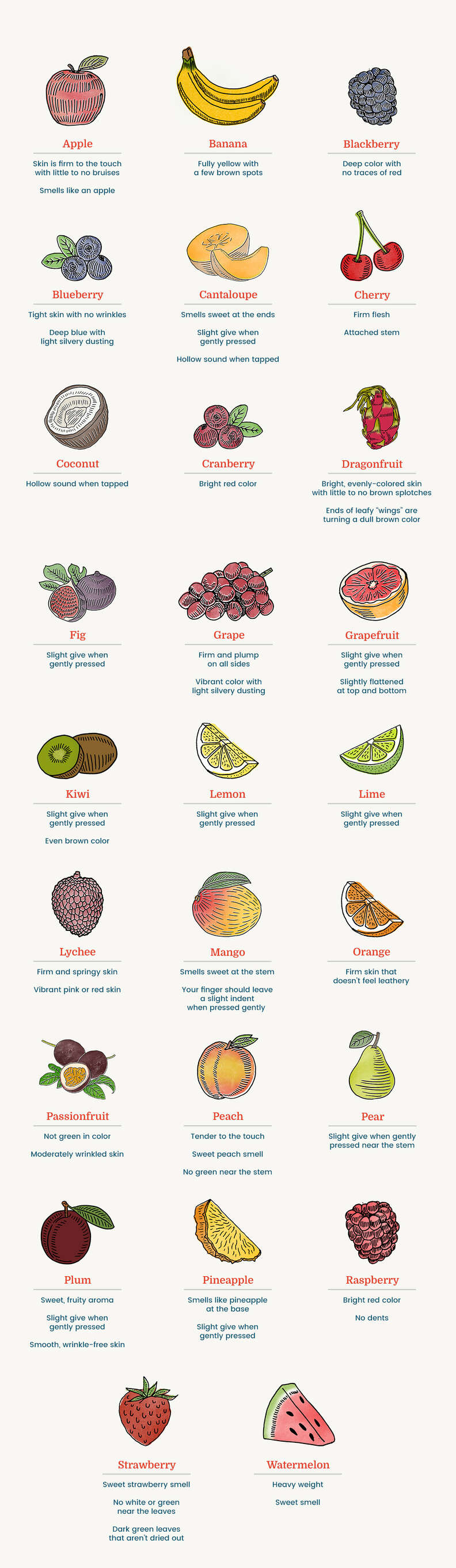 How To Tell When Fresh Fruit is Ripe Infographic - Thrillist