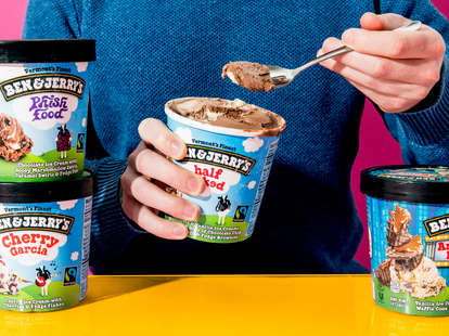 Ben & Jerry's pints of ice cream with spoon for dessert half baked phish food ranking americone dream cherry garcia
