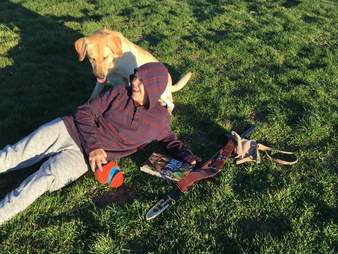 Canyon Mansfield with his dog, Casey, who was later killed by a Wildlife Services device