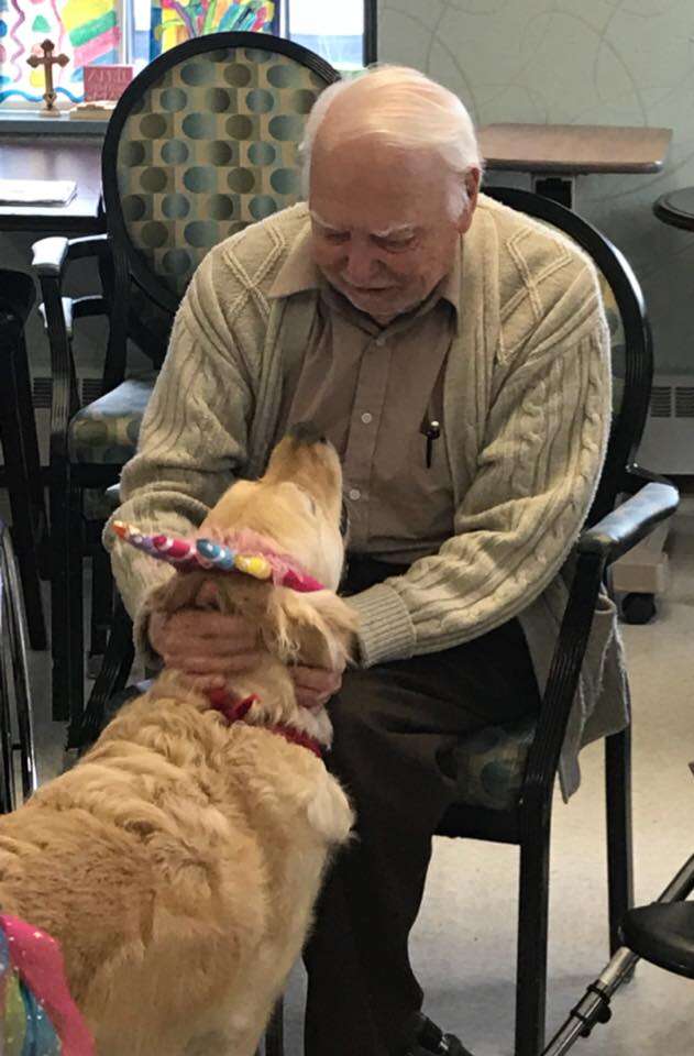 therapy dog nursing home party