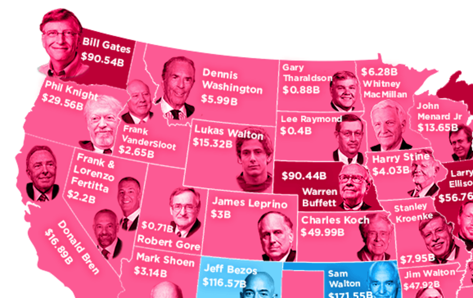 Richest Person From Every State In America Revealed By Map Thrillist 6605