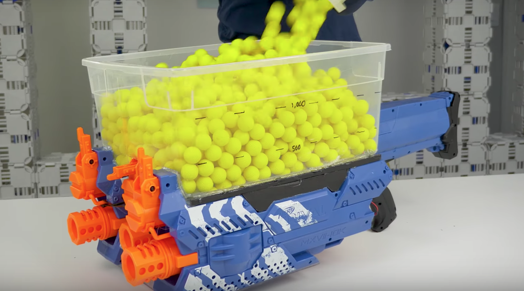 This Triple Nerf Blaster Carries 1,200 Rounds Thrillist