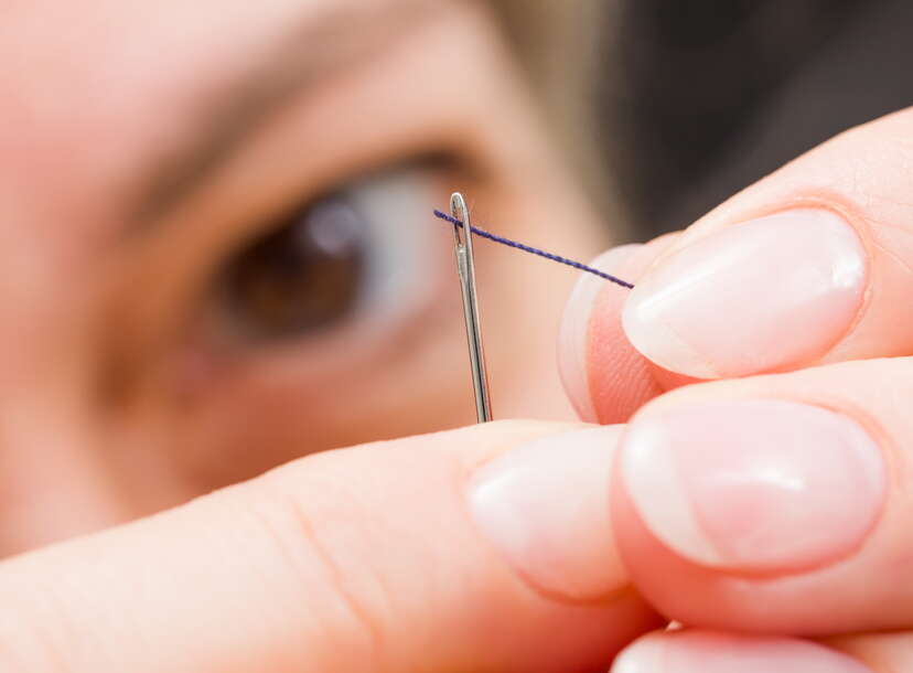 How to thread a needle without sight