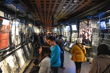 people looking at exhibit