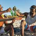 fun and beach and guitar 