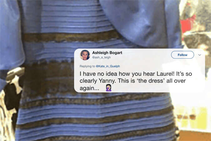 blue dress gold dress yanny laurel Gold Blue Dress Illusion