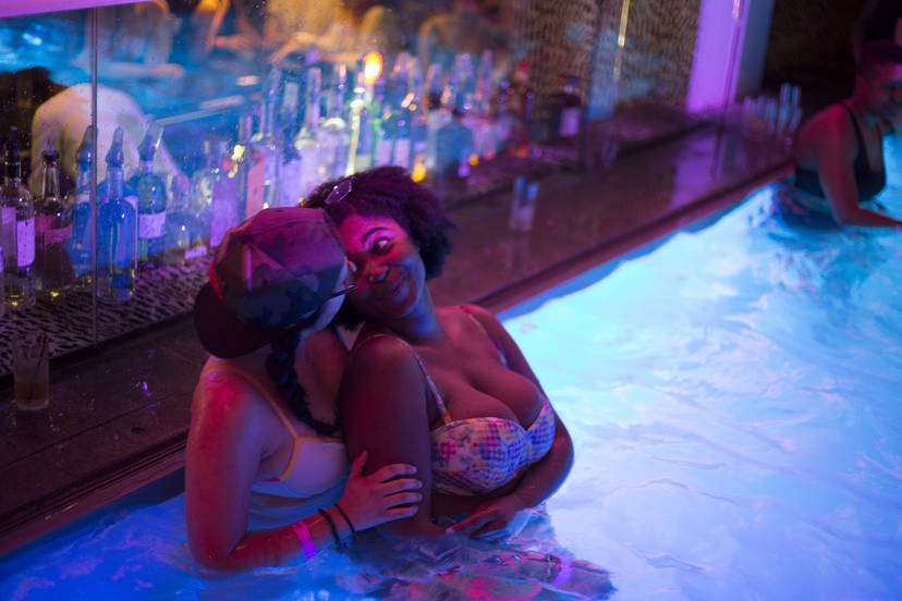 Pool party lesbian