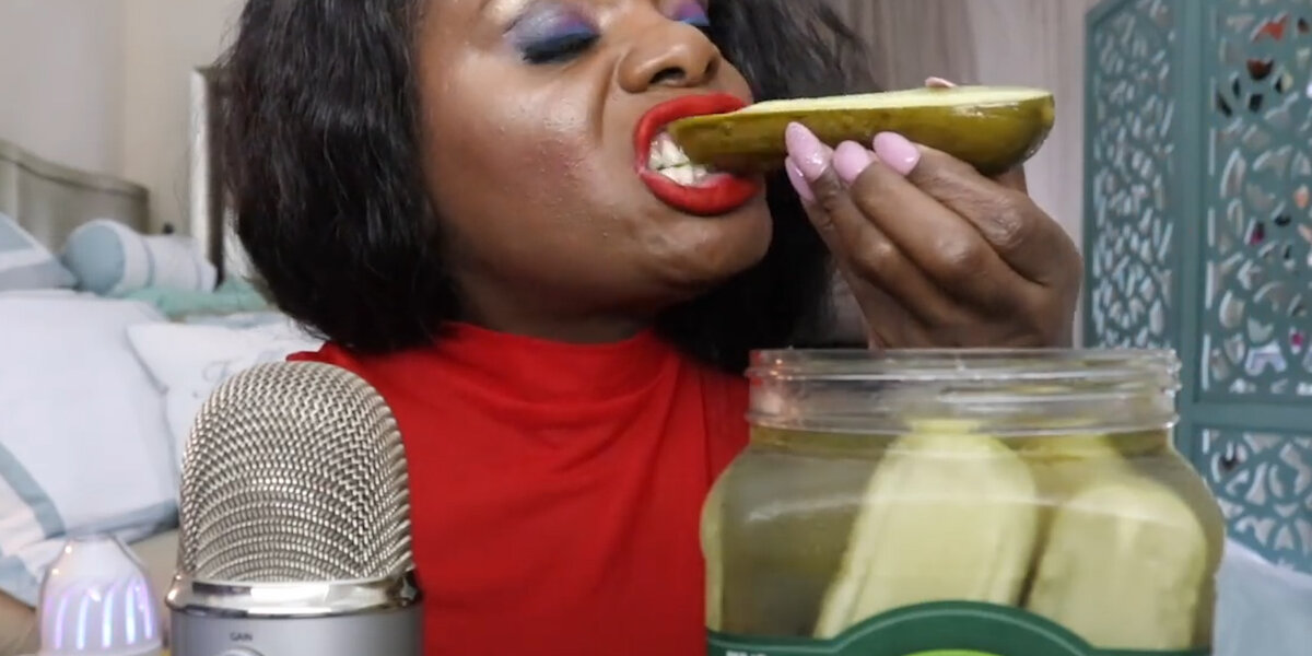 This Woman Eats Pickles Into A Mic To Trigger ASMR For People