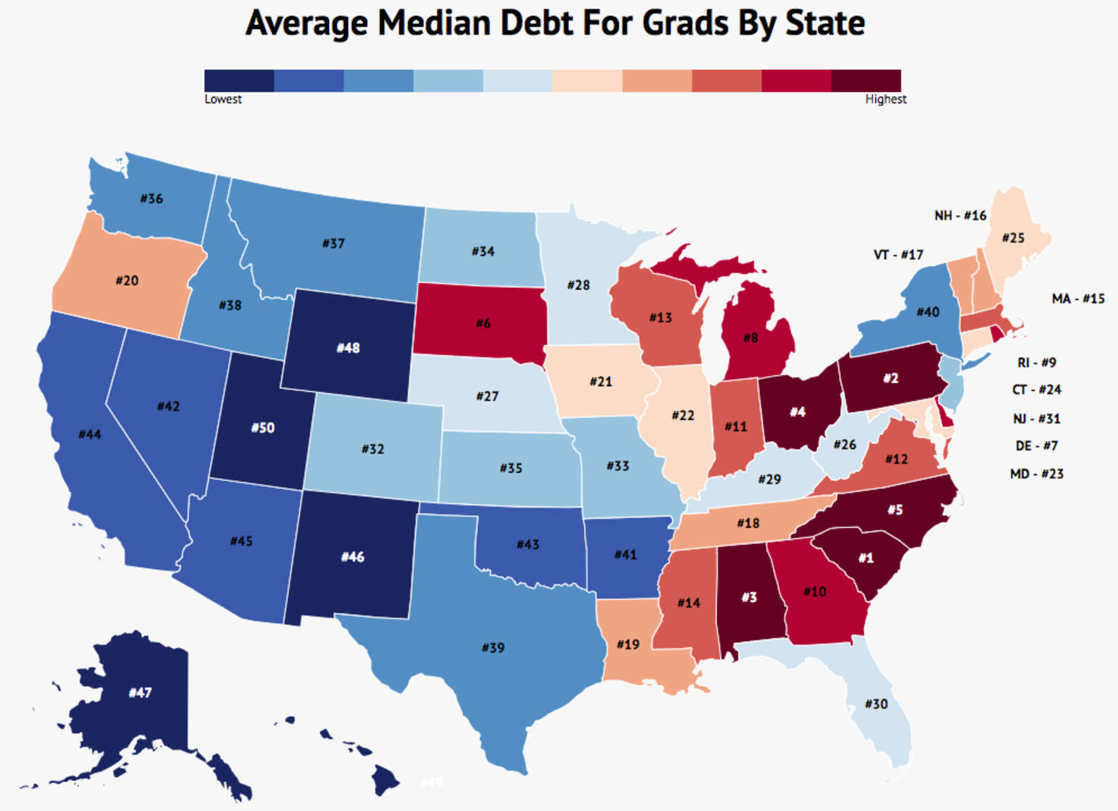 The States With The Highest Median Student Debt - Thrillist