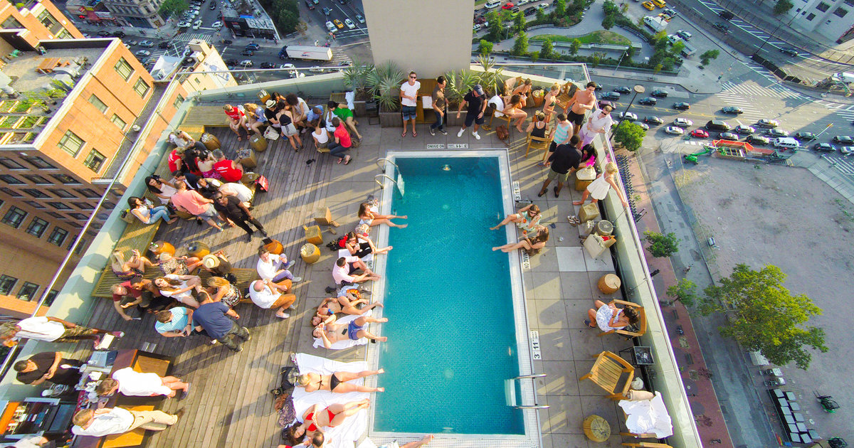 swimming pool on the rooftop