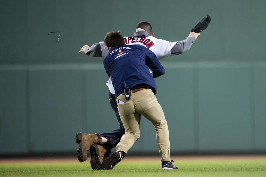 Red Sox Fan Gets Pummeled by Security After Running Onto the Field