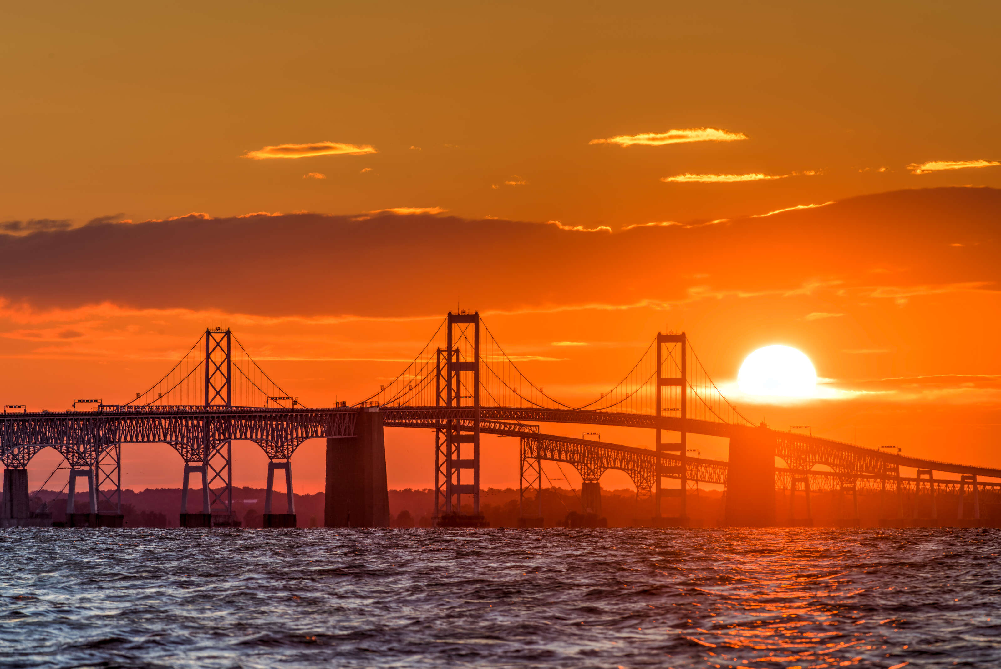 a bridge at sunset