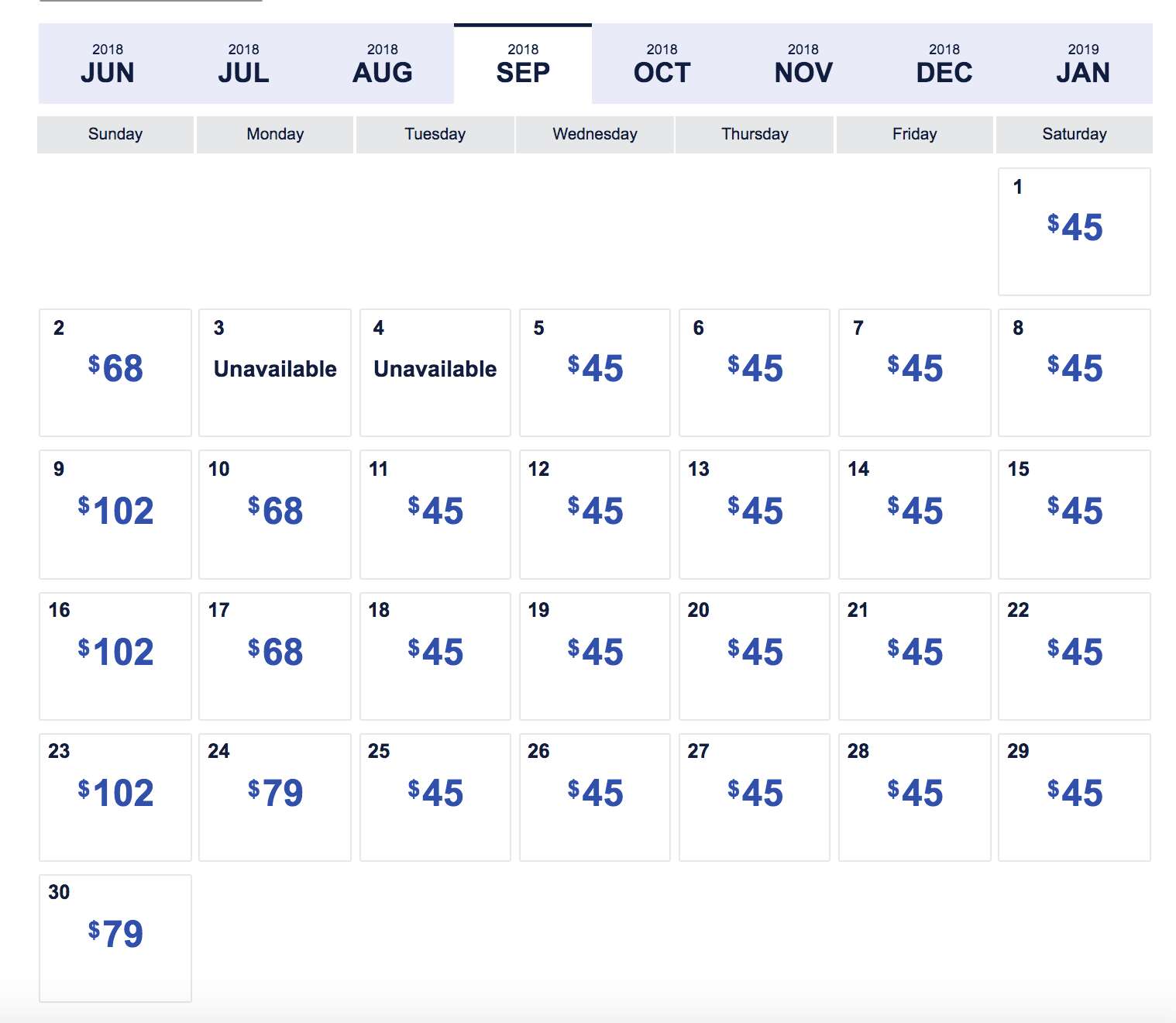 southwest low fare calendar