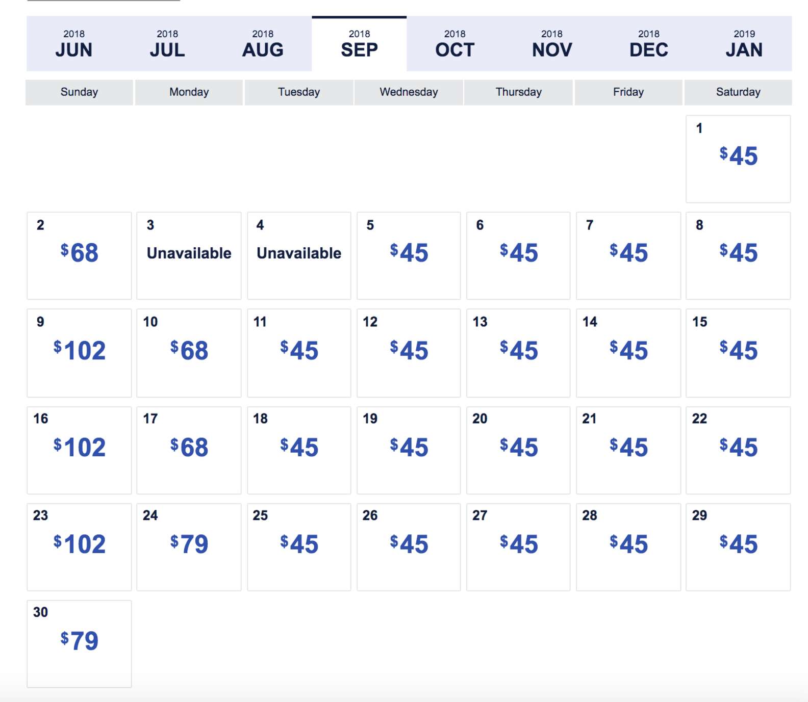 Southwest Low Fare Calendar FourDay Sale Has 45 Flights Thrillist