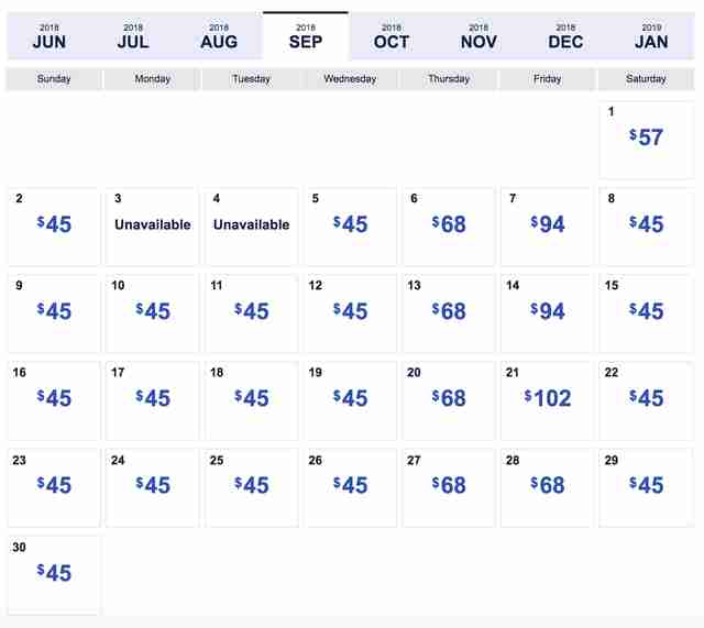 Southwest Low Fare Calendar Four Day Sale Has 45 Flights Thrillist