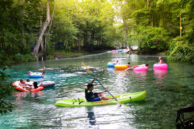 kayaker tubing 