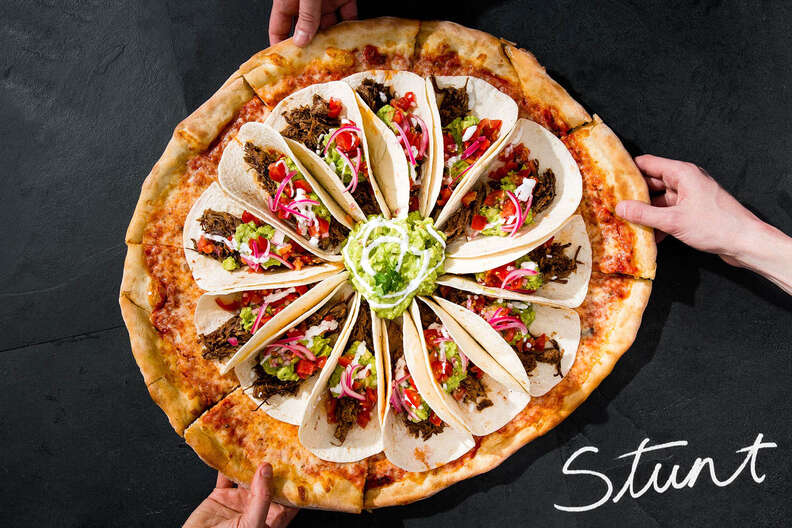 stunt pizza, taco pizza, guac