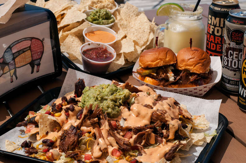 Barbecue and beer at the Deck, Muskegon, Michigan