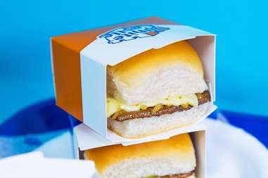 White Castle cheese slider