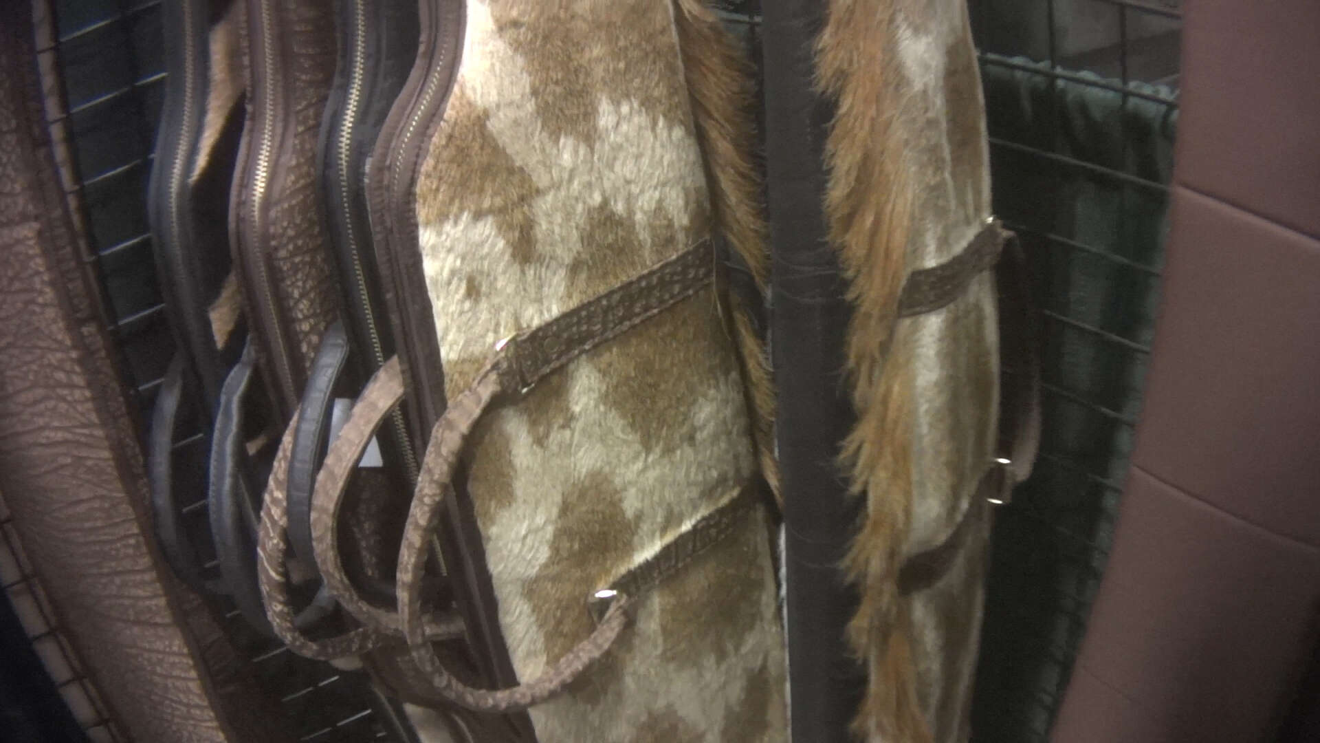 Gun cases covered in giraffe hide