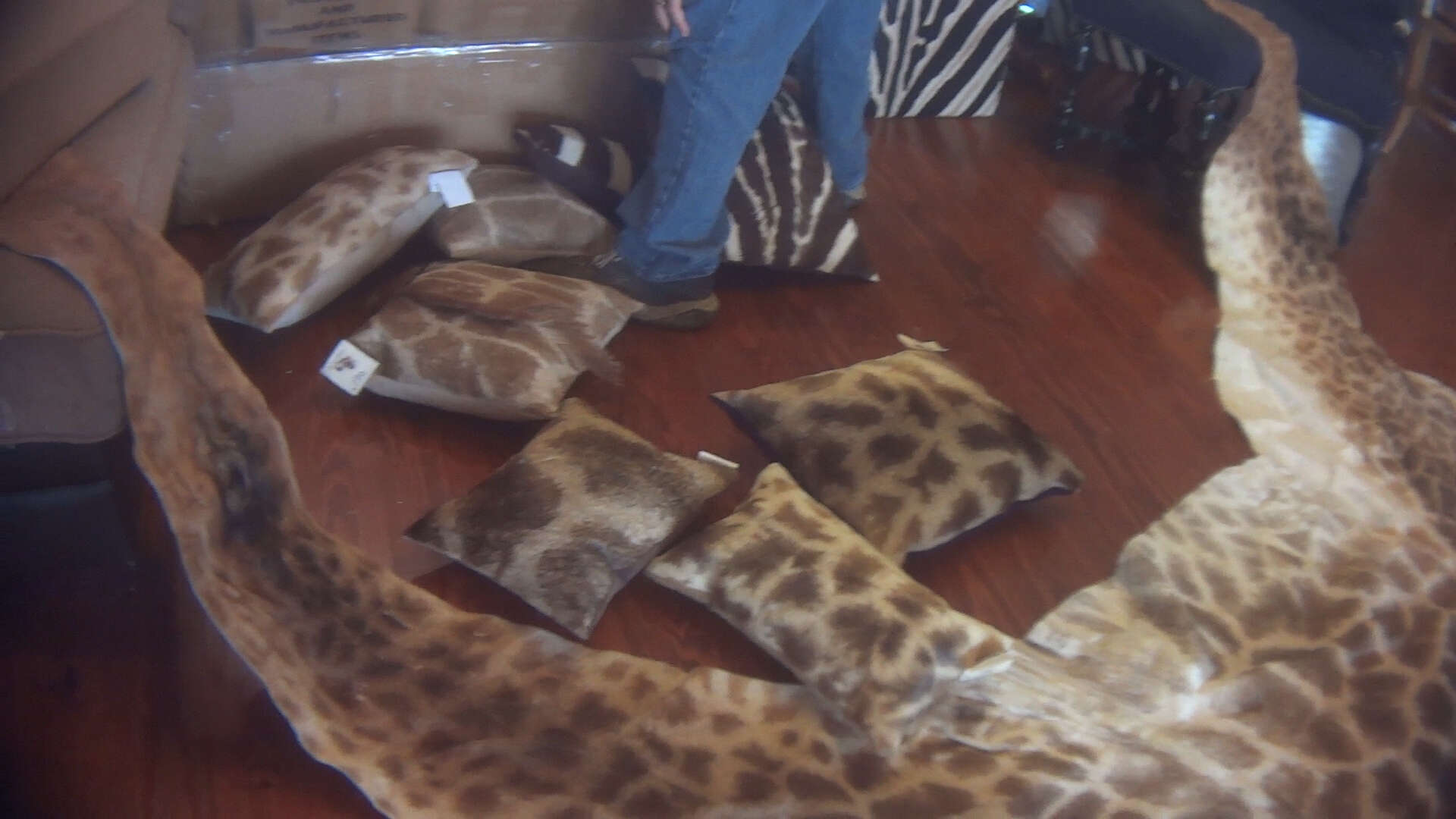 Giraffe rugs and pillows