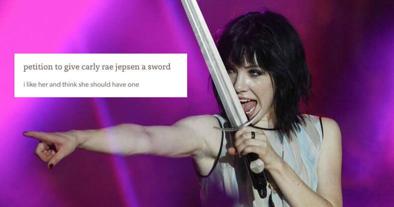 give carly rae jepsen a sword