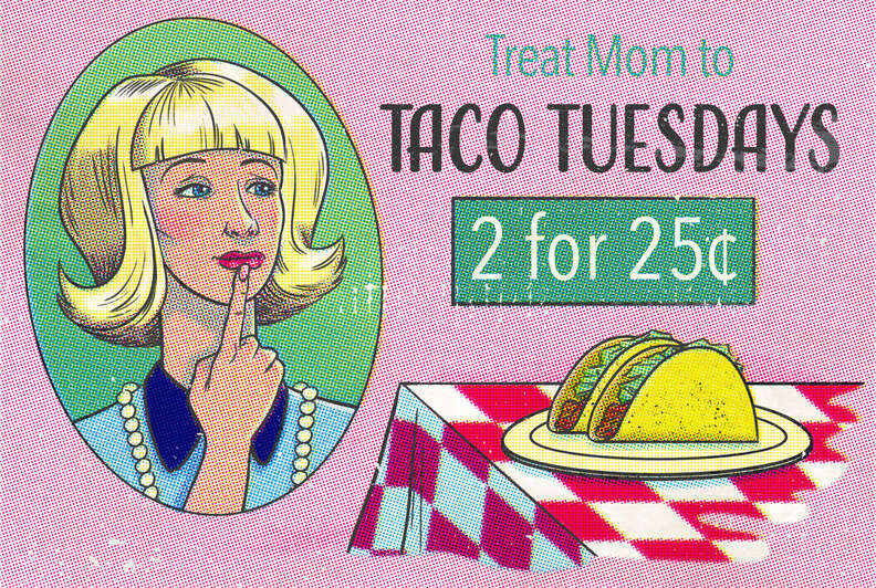 taco tuesday ad cartoon