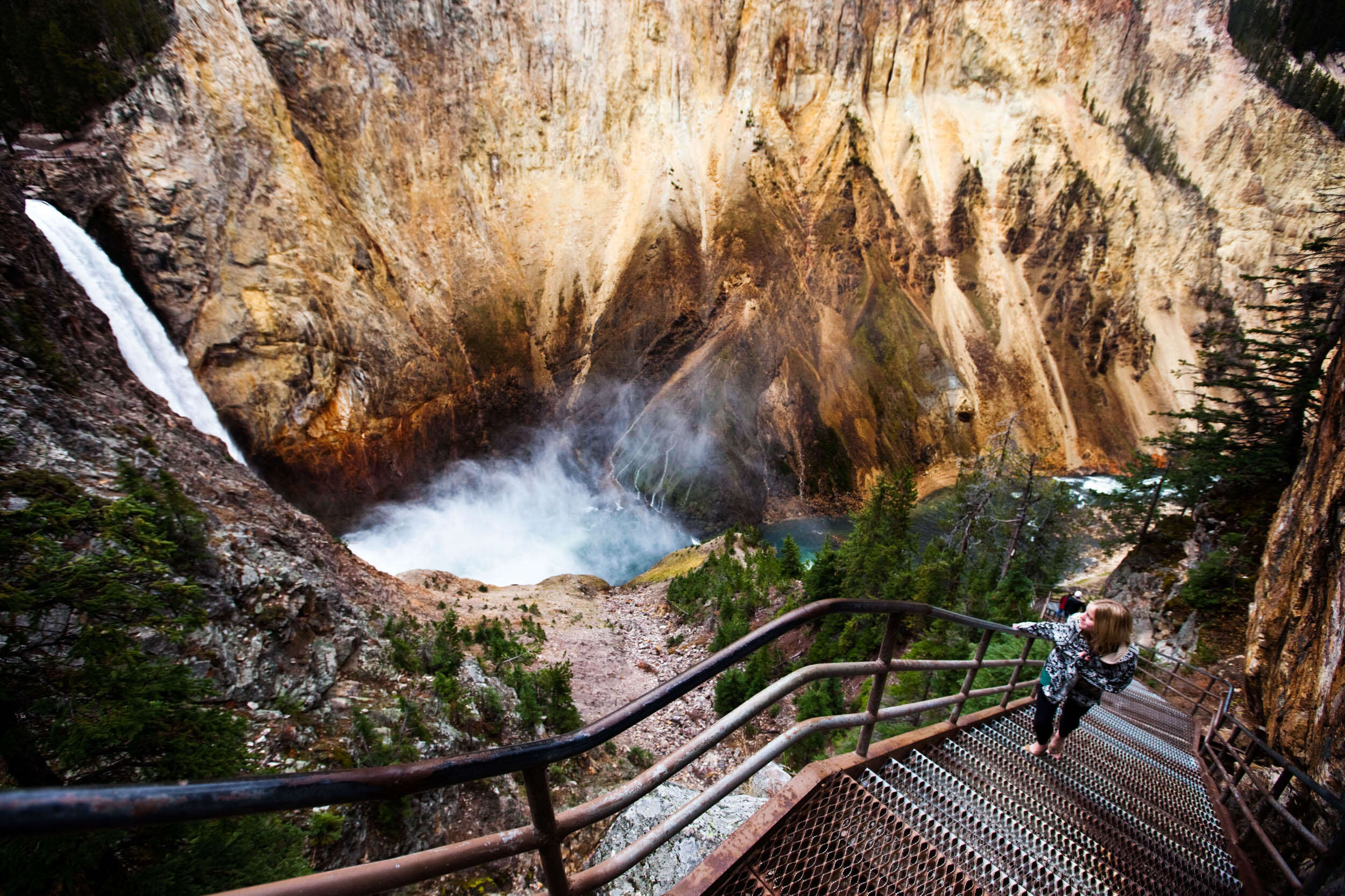 Lower Falls, Yellowstone's most popular waterfall, located in the Grand Canyon in Yellowstone River