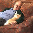 'The Cat Grandpa' Naps with Shelter Cats 
