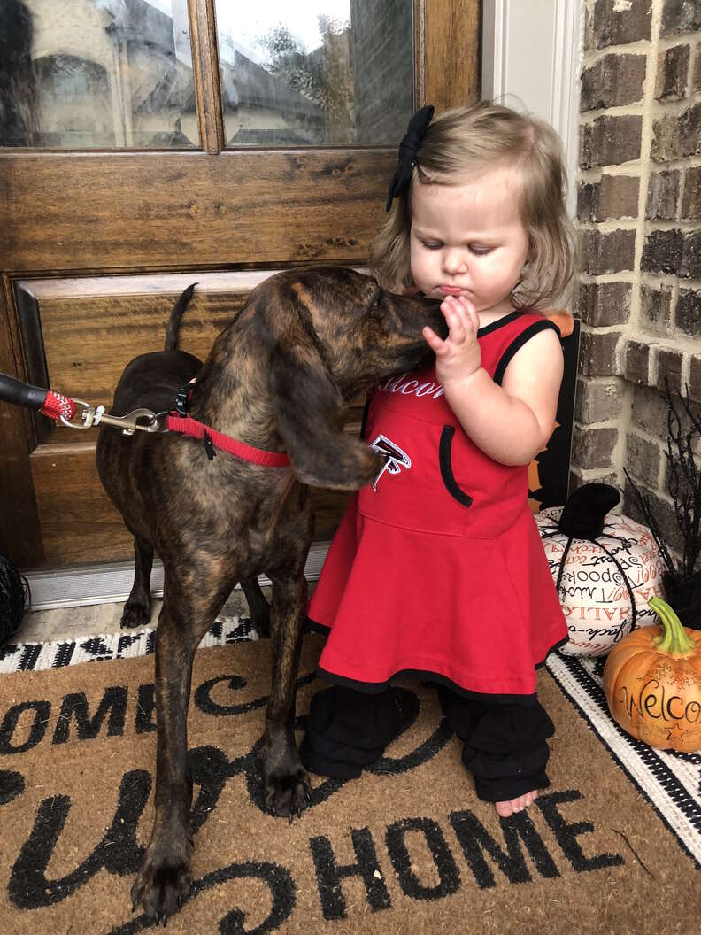 Shelter dog meets his new best friend