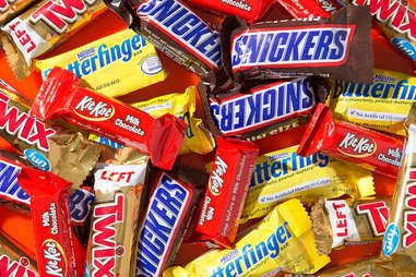 Halloween candy twix kitkat snickers butterfinger