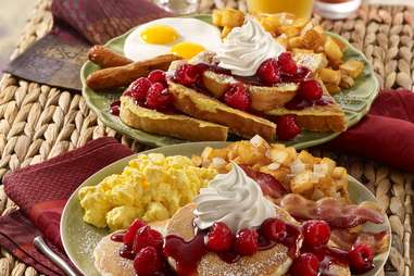 pancakes and french toast breakfast plates