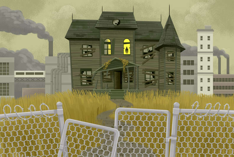 haunted house illustration