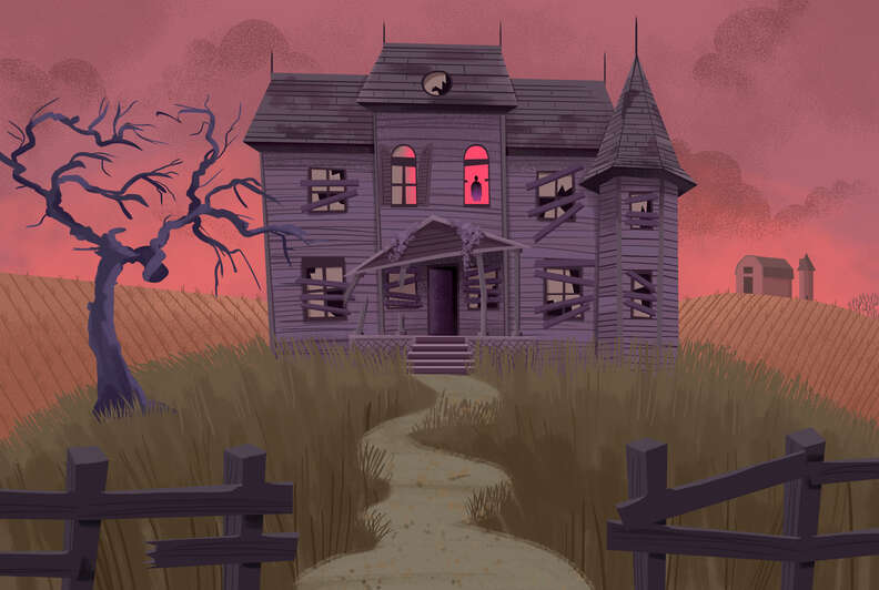 haunted house illustration