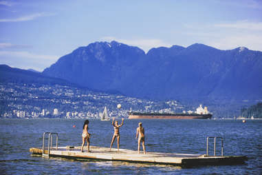 Kitsilano Beach, downtown Vancouver 