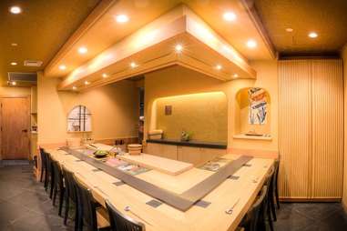 sushi bar in restaurant dining room