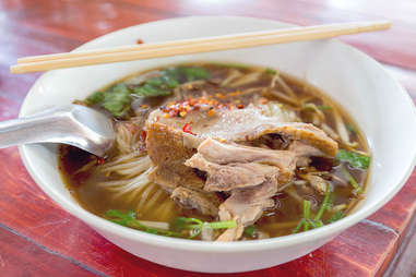 duck noodle soup boat noodles thai dish