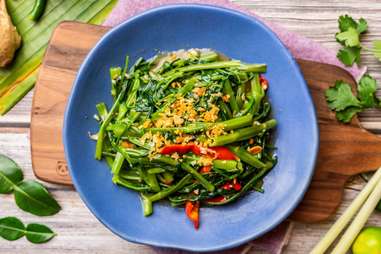 veggie morning glory spicy pad pak boong fai dang chili stir fried